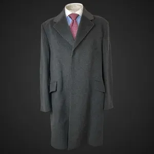VTG Wool & Mink Overcoat Coat Grey City Mac Smart Dress 40/42L Jacket Business