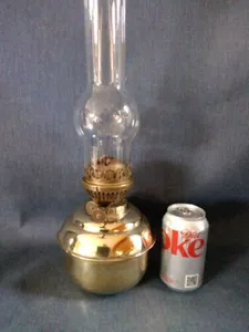 Vintage brass oil lamps used. With Alladin funnel