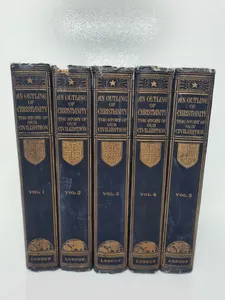 Antiquarian Collectible: Outline Of Christianity Peake 5 Volume Book Set