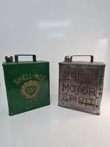 2 x Vintage Shell Fuel Cans