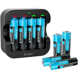 1.5V AA Rechargeable Lithium Batteries,Kratax 8-Pack Double A Li-ion Batteries
