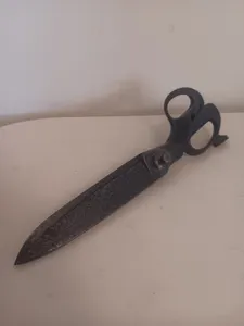 Very Large & Heavy Antique 14½ Inch Tailors Shears Scissors Cutters Iron & Brass