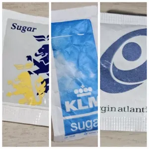 3x Packs Of Vintage Airline Sugar Sachets