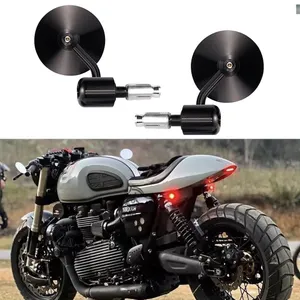 7/8" Handle Bar End Motorcycle Rear View Mirror For Triumph Thruxton RS 1200 865