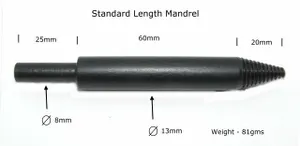 Polishing Wheel Drill Mandrel Arbor Adapter Spiral Tapered Pig Tail- Long - 145m