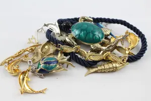 Animal Themed Jewellery Ocean Fish Seahorse Sea Turtle Enamel Stone Set x 19