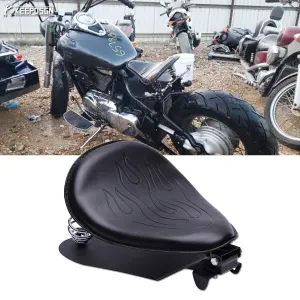 PU Solo Seat w/ Spring Base For Suzuki Boulevard C50 M50 S50 S40 Bobber Custom