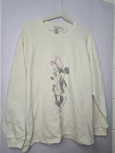 Minnie Mouse Jumper - Large - Cream - Grey - sequins & glitter