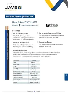JAVEX Speaker Cable 16 Gauge [1.31mm²] [99.9% Oxygen Free Copper]Stranded Copper