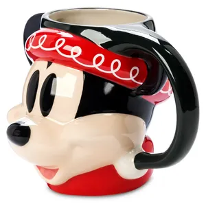 Disney Mickey Mouse Christmas Festive Sculpted Stoneware Mug New