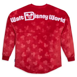 Walt Disney World Mickey Mouse Icon Fluffy Red Spirit Jersey For Adults - Small