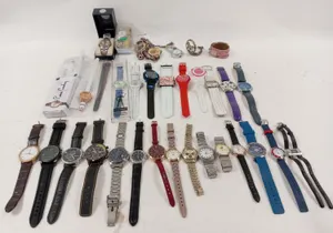 Job Lot Bundle 40+ Mixed Wrist Watches Mens Women Kids Preowned Untested