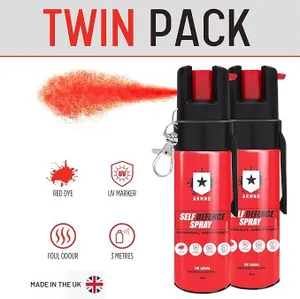 2x ARMND Self Defence Spray Long Range Criminal Identifier UK Legal New