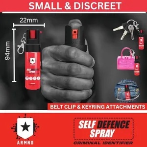 2x ARMND Self Defence Spray Long Range Criminal Identifier UK Legal New