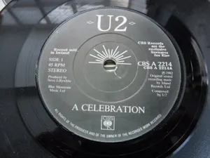 U2 A Celebration c/w Trash, Trampoline & The Party Girl 1982 IRELAND 45 CBS VG+