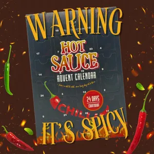 New 2025 Chilli Advent Calendar - 24 Day Hot Sauce Sachets, 20 Fiery Flavors