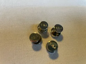 4 x Turnbull & Asser Grey Mother of Pearl and Sterling Silver Dress Shirt Studs