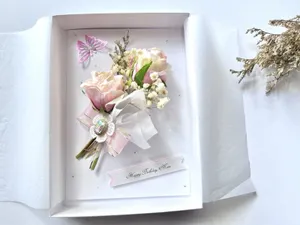 Luxury 3D Handmade Personalised Dried Flower 'Happy Birthday Mum' Card