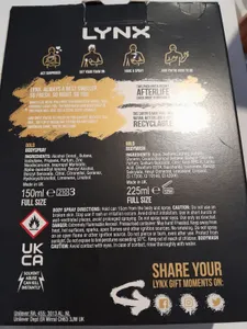 NEW Lynx Gold 2pc Bodyspray + Bodywash Set For Men Gift