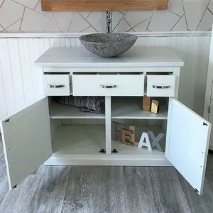 Bathroom Vanity Unit | White Wash Stand White Quartz Top