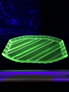 Art Deco Uranium Glass 5 Piece Dressing Table Set Vintage Used