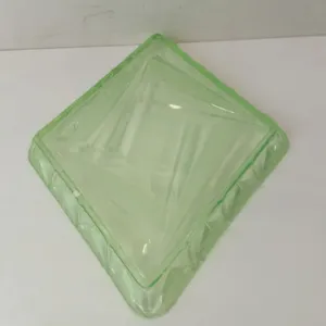 Uranium Glass Art Deco Vanity Tray Set & Pots UK Vintage Used