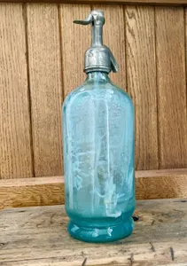 Uranium Glass Soda Syphon Bottle Vintage Dumont Paris Parthenay Seltzer Siphon