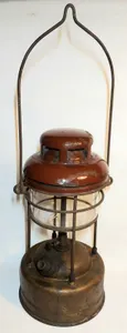Vintage Early Tilley X246 'Pork Pie' Lamp Lantern Enamel Top Pyrex 171 Glass