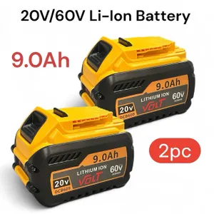 2pc 20V 60V 9.0Ah Li-ion Power Tool Slide Battery Replace for Dewalt DCB609