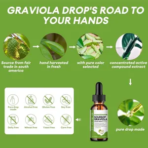 100% Pure Graviola Soursop Liquid Drops 1800mg Fruit & Leaf Herbal Extract 60ml