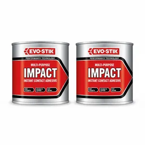 2x EvoStik Impact Contact Adhesive 250ml Tin Instant Bond Multi Purpose New