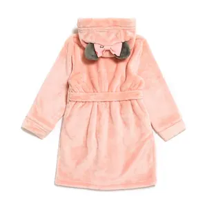 Disney Minnie Mouse Kids Pink Hooded Soft Dressing Gown Robe (5-6 Years)