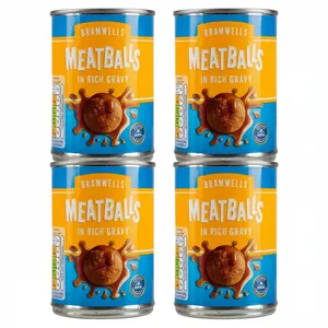 4x Bramwells Tinned Meatballs in Rich Gravy, High Protein Ready Meal