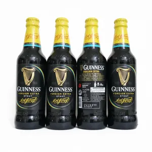 NEW 4x Guinness Foreign Extra Stout 325ml Bottles w/ Caps - Nigeria Collectible