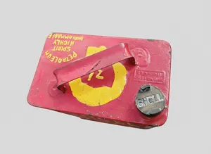 Vintage Shell Motor Spirit Petrol Jerry Can with Cap Red Used