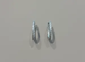 2.64 Carat Simulated Diamond Round Cut Hoop Earrings 925 Platinum Plated