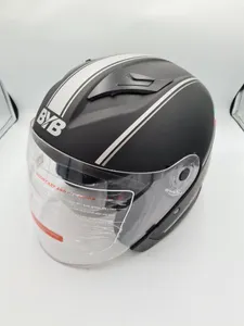 NEW Motorcycle Open Face Helmet Dual Lens Sun Visor Face Shield Black