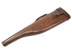 Vintage Leather Gun Case Rifle Shotgun Carry Bag Brown 31" Long Used Hunting