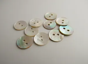 100x 10mm Mother of Pearl Shell Round Buttons 2 Hole MOP Ivory NEW