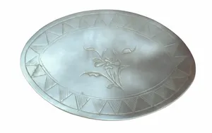 Antique Chinese Mother of Pearl Oval Floral Gaming Token - Oriental Asia