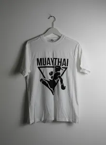 MUAY THAI KICKBOXING GYM BODYBUILDING T SHIRT LARGE WHITE MMA UFC FIGHTER