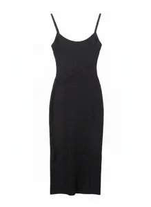 Missguided Women's Black Bodycon Midi Bandage Dress UK 8 Pre-owned