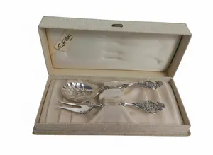 Vintage Th. Marthinsen 830 Silver Set of 2 Spoon & Fork 'Fancy Pattern' Norway