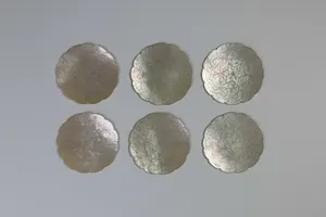 6 1780s Chinese Mother Of Pearl Gaming Counters Tokens Chips Hand Carved Doves