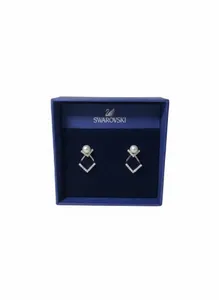 Swarovski Swan Crystal PEARL Pierced Edify Pave Earrings Studs BNIB Pair 5219762