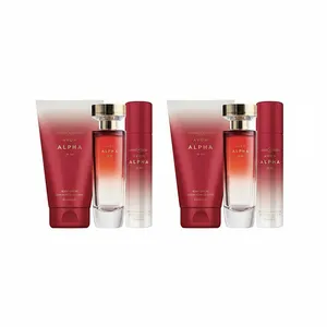 2x BRAND NEW AVON ALPHA Gift Set FOR HER Perfume Body Spray Lotion DISCONTINUED
