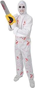 Adult Bloody Forensic Hazmat White Suit Fancy Dress Costume Halloween - XL