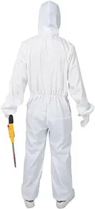 Adult Bloody Forensic Hazmat White Suit Fancy Dress Costume Halloween - XL