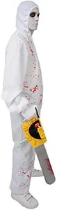 Adult Bloody Forensic Hazmat White Suit Fancy Dress Costume Halloween - XL