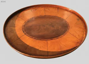 Fine 18th Century Antique Mahogany Walnut Ovoid Inlaid Tray 22.25" x 17.75"